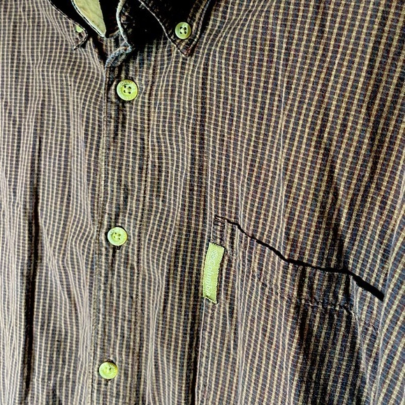 Columbia Navy Red Brown Plaid Long Sleeve Button Up Shirt‎ Size XXL - Picture 5 of 6